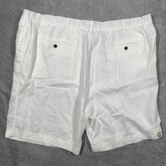 Caribbean Linen Drawstring Shorts Mens Size 50 White Elastic Waist Relaxed NWT - Picture 6 of 9